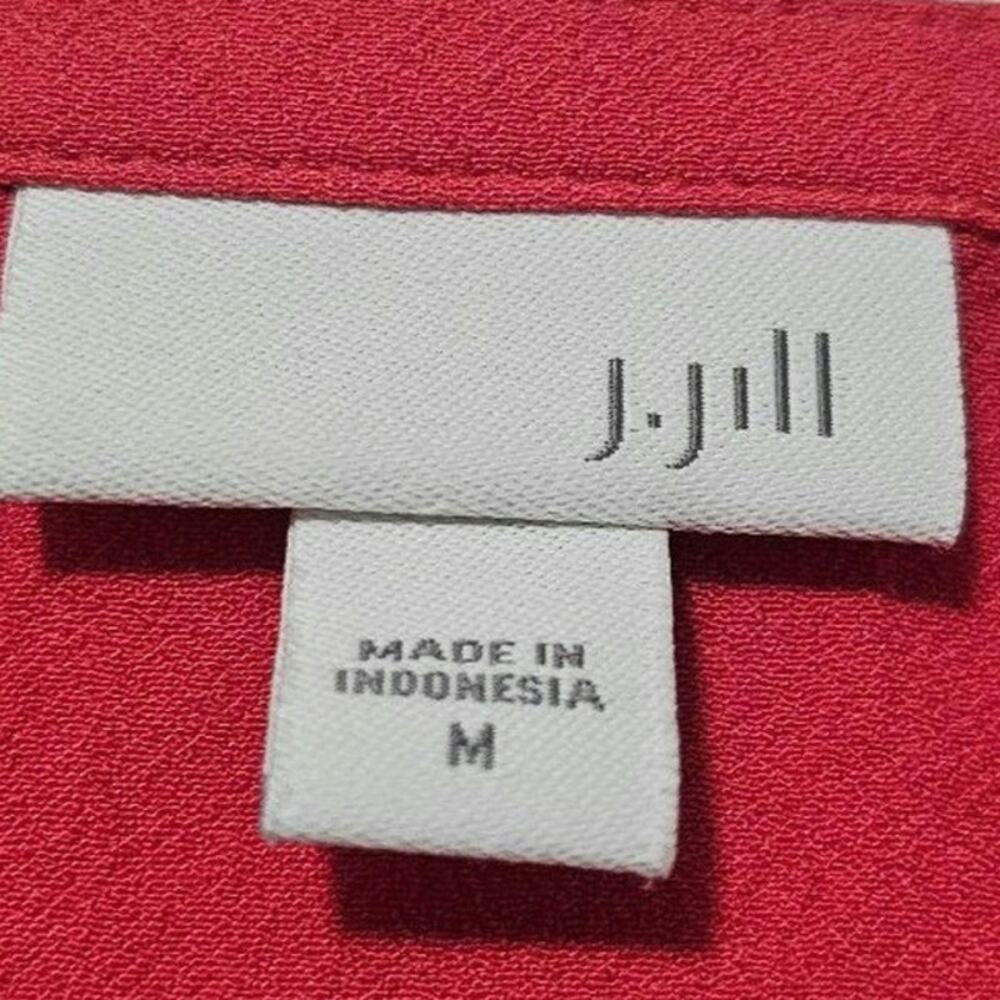 J. Jill Blouse Women's Size M Rayon Coral Long Sleeve V-neck Casual Minimalist - Picture 5 of 8
